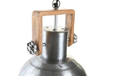 Plafondlamp DKD Home Decor 31 x 31 x 44 cm Zilverkleurig Bruin Ijzer Mangohout 50 W