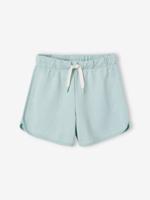 Meisjessportshort in fleece blauwgroen - thumbnail