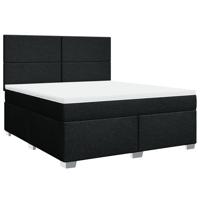 Boxspring met matras stof zwart 180x200 cm - thumbnail