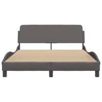 Bedframe met hoofdbord kunstleer grijs 120x200 cm - thumbnail