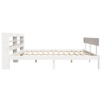 Bedframe zonder matras massief grenenhout wit 180x200 cm - thumbnail