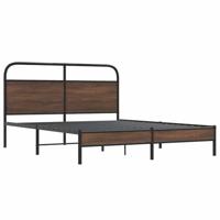 Bedframe zonder matras bewerkt hout bruin eikenkleur 160x200 cm - thumbnail