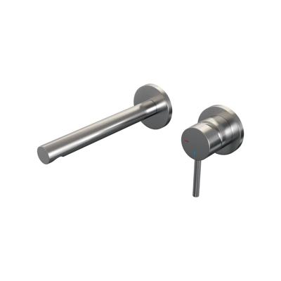 Brauer Brushed Edition Inbouw Wastafelmengkraan met Rechte Uitloop en Rozetten Model A1 RVS Geborsteld PVD