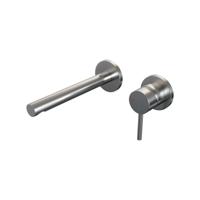 Brauer Brushed Edition Inbouw Wastafelmengkraan met Rechte Uitloop en Rozetten Model A1 RVS Geborsteld PVD - thumbnail