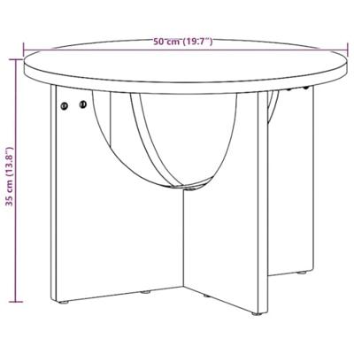 Salontafel Wit 50 x 50 x 35 cm Massief grenenhout