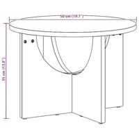 Salontafel Wit 50 x 50 x 35 cm Massief grenenhout - thumbnail