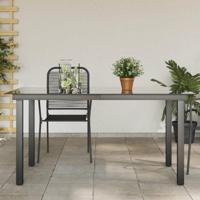 Tuintafel 150x90x74 cm aluminium en glas zwart - thumbnail
