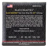DR Strings BKB5-45 Black Beauties 45-125 set 5 snaren voor elektrische basgitaar - thumbnail