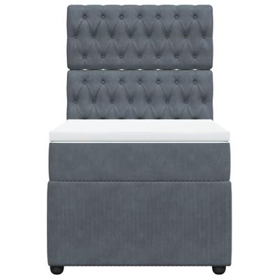 Boxspring met matras fluweel donkergrijs 80x200 cm