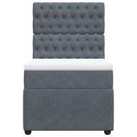 Boxspring met matras fluweel donkergrijs 80x200 cm - thumbnail