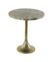 Light & Living Bijzettafel 'Rickerd' Ø48cm, kleur Geel Agaat - thumbnail