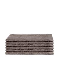 Volumevoordeel! Set Van 6 Katoenen Washanden, Taupe, Belgisch Fabricaat - thumbnail