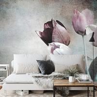 Fotobehang - Vintage Tulpen, prachtig aan de wand, te koop in 11 maten, incl behanglijm - thumbnail