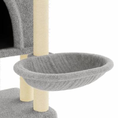 Kattenmeubel met sisal krabpalen 180 cm lichtgrijs - thumbnail