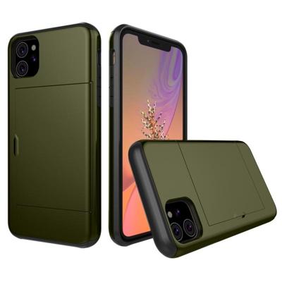 Schokbestendig robuuste Armor beschermhoes met kaartsleuf voor iPhone 11 (Army Green) Schokbestendig robuuste Armor beschermhoes met kaartsleuf voor iPhone 11 (Army Green)
