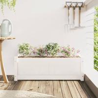 Plantenbak 90x31x31 cm massief grenenhout wit - thumbnail