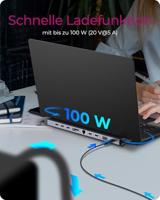 ICY BOX IB-DK2106a-CPD Bedraad USB 3.2 Gen 1 (3.1 Gen 1) Type-C Antraciet, Zwart - thumbnail