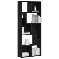 Boekenkast 67x24x161 cm bewerkt hout zwart eikenkleurig - thumbnail