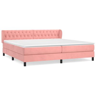 Boxspring met matras fluweel roze 200x200 cm Boxspring met matras fluweel roze 200x200 cm