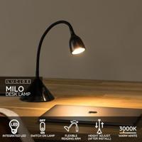 Lucide MILO - Bureaulamp - Ø 12,8 cm - LED - 1x3,2W 3000K - Zwart - thumbnail