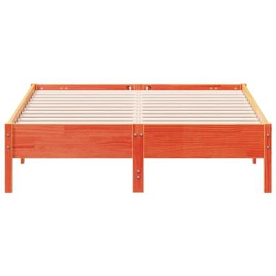 Bedframe zonder matras massief grenenhout wasbruin 135x190 cm