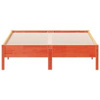 Bedframe massief grenenhout wasbruin 135x190 cm - thumbnail