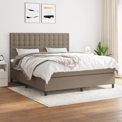 Boxspring met matras stof taupe 160x200 cm