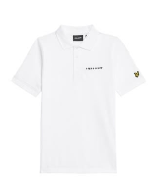 Lyle & Scott zomer polo shirt jongens - wit - Script embroidery