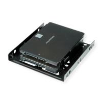 ROLINE montage adapter, 3,5 inch frame voor 2x 2,5 HDD/SSD, metaal, zwart - thumbnail