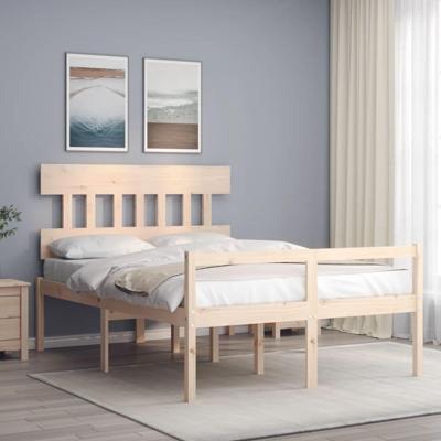 Seniorenbed met hoofdbord massief hout 140x200 cm