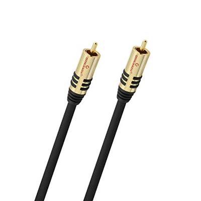 Cinch Audio Aansluitkabel [1x Cinch-stekker - 1x Cinch-stekker] 1.00 m Zwart Vergulde steekcontacten Oehlbach NF Sub