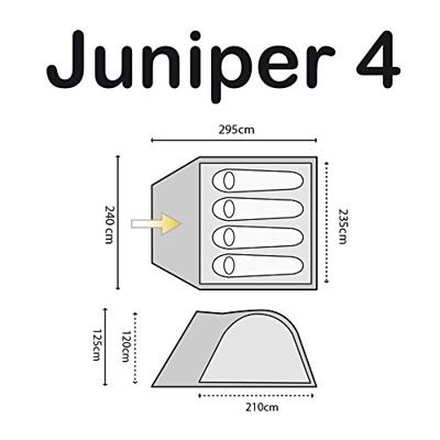 Highlander koepeltent Juniper 4 polyester 295 x 240 x 125 cm blauw