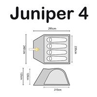 Highlander koepeltent Juniper 4 polyester 295 x 240 x 125 cm blauw - thumbnail