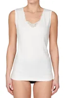 Entex dames thermo hemd met Kant - Kanten Wollen dames onderhemd - thumbnail