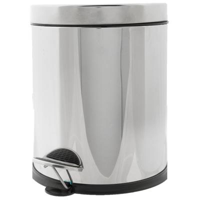 Vuilnisbak/pedaalemmer zilver 5 liter 25 cm Rvs - Pedaalemmers