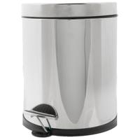 Vuilnisbak/pedaalemmer zilver 5 liter 25 cm Rvs - Pedaalemmers - thumbnail