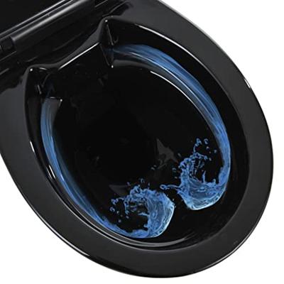 Toilet verhoogd 7 cm soft-close randloos keramiek zwart - thumbnail