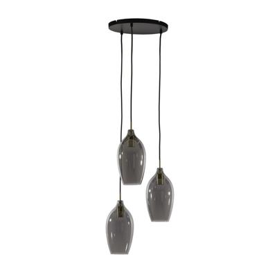 Light & Living Eettafel hanglampLukaro 3-lichts - smoke glas - 2977527