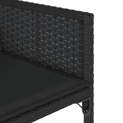 13-delige Tuinset met kussens poly rattan zwart