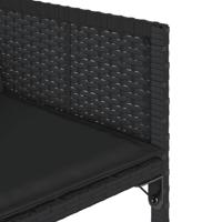 15-delige Tuinset met kussens poly rattan zwart - thumbnail