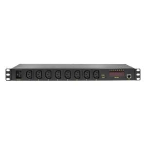 LogiLink PDU8P01 19 inch Stekkerdoos voor patchkast 1 HE Apparaatcontactdoos C13 10A Vast inbouw Zwart