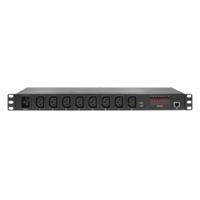 LogiLink PDU8P01 19 inch Stekkerdoos voor patchkast 1 HE Apparaatcontactdoos C13 10A Vast inbouw Zwart - thumbnail