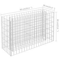 Gabion plantenbak verhoogd 90x30x60 cm gegalvaniseerd staal - thumbnail
