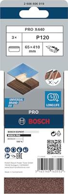 Bosch Accessories 2608606019 2608606019 Schuurband Korrelgrootte (num) 120 (l x b) 410 mm x 65 mm 3 stuk(s)