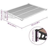 VidaXL Deurluifel 122x90 cm polycarbonaat zwart - thumbnail