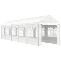 Prieel met dak 11,15x2,28x2,69 m polyetheen wit - thumbnail