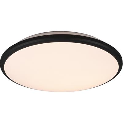 LED Plafondlamp - Plafondverlichting - Trion Lombis - 20.5W - Warm Wit 3000K - Dimbaar - Rond - Mat Zwart - Kunststof