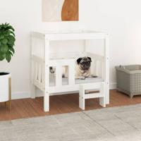 VidaXL Hondenmand 65,5x43x70 cm massief grenenhout wit - thumbnail