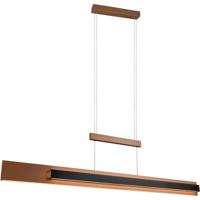 LED Hanglamp - Musterring Rivera - 1 Lichtpunt van 48 Watt - Dimbaar - Aanpasbare Lichtkleur - Hoogte Aanpasbaar - Afstandsbediening - Uitschuifbaar - Mokka - Metaal - thumbnail