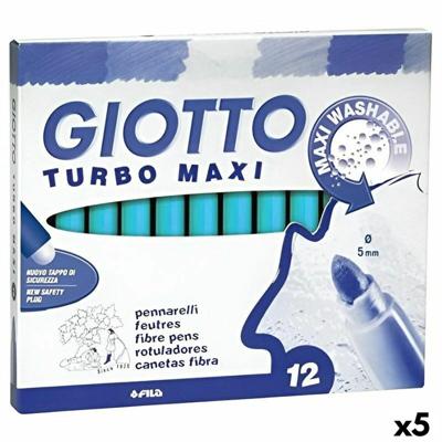 Set Viltstiften Giotto Turbo Maxi Hemelsblauw (5 Stuks)